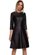 Sukienki - Sukienka z ekoskóry M541, Kolor czarny, Rozmiar S, MOE - Primodo.com - miniaturka - grafika 1