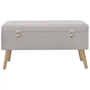 VidaXL Lumarko Ławka ze schowkiem, 80 cm, szara, aksamitna 329932 VidaXL - Ławki do przedpokoju - miniaturka - grafika 1