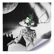 Plakaty - Plakat FEEBY Kobieta w kapeluszu z kwiatów, 40x40 cm - miniaturka - grafika 1