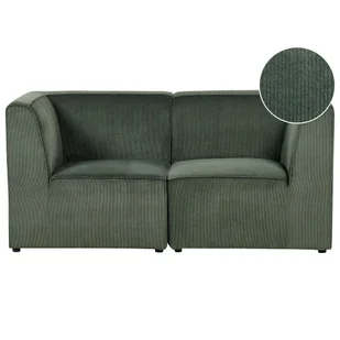 Sofa modułowa 2-osobowa sztruksowa ciemnozielona LEMVIG - Sofy i kanapy - miniaturka - grafika 1