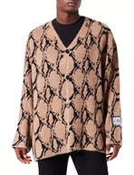 Swetry męskie - Just Cavalli Sweter męski, 124j Żakard wielbłądzi, 3XL - miniaturka - grafika 1