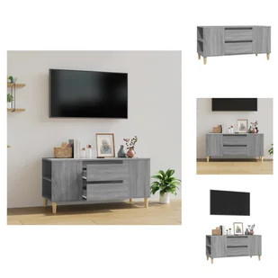 vidaXL Szafka pod TV szara Sonoma 102x44,5x50 cm materiał drewnopochodny - Meble TV - Szafki RTV - miniaturka - grafika 1