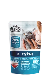 Frendi Frendi kawałki w delikatnym sosie z rybą 100g 56470-uniw - Mokra karma dla kotów - miniaturka - grafika 1