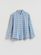 Koszule męskie - Reserved - Koszula regular fit w kratę - niebieski - miniaturka - grafika 1