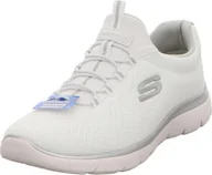Trampki damskie - Skechers damskie trampki wsuwane Summits biało-srebrno-szare, Kolor:biały, Rozmiar UE:42 - miniaturka - grafika 1