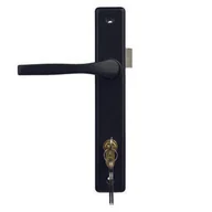 Akcesoria do ogrodzeń - Klamka z szyldem ocynk czarny Polbram - miniaturka - grafika 1