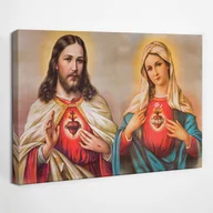 Ikony i obrazy sakralne - Jezus Maryja Serca - obraz polycanvas, 30x20 - miniaturka - grafika 1