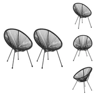 Fotele i krzesła ogrodowe - vidaXL Krzesła ogrodowe Moon 2 szt. Rattan czarny - Krzesła ogrodowe - miniaturka - grafika 1