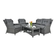 Meble ogrodowe - FocusGarden Zestaw mebli ogrodowych Trivento, antracytowy - miniaturka - grafika 1