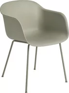 Fotele i krzesła ogrodowe - Fotel Fiber Tube szarozielony na stalowych nogach - miniaturka - grafika 1