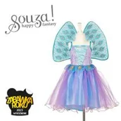 Zabawy w naśladowanie dorosłych - Souza! Kostium sukienka i skrzydła w pawie pióra wróżka Tamara 3-4 lata - miniaturka - grafika 1