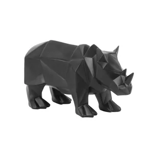 Matowa czarna figurka PT w kształcie nosorożca LIVING Origami Rhino - Figurki dekoracyjne - miniaturka - grafika 1