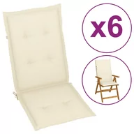 Poduszki ogrodowe - vidaXL Poduszki na krzesła ogrodowe, 6 szt., kremowe, 120x50x4 cm - miniaturka - grafika 1
