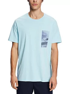 ESPRIT Męski T-shirt 063EE2K307, 480/LIGHT Turquoise, M, 480/Light Turquoise, M - Koszulki męskie - miniaturka - grafika 1