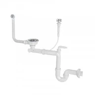Syfony - LAVEO OKS 123T SYFONSyfon 3,5" Z przelewem i korkiemDo zlewozmywaka 1-komorowegoSyfon oszcz$322dzaj$323cy miejsce w szafce typ Space Saving - miniaturka - grafika 1