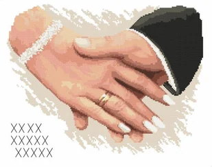 Haft krzyżykowy - Zestaw do haftu - CORICAMO - Pamiątka ślubna - Dłonie - Pasmanteria - miniaturka - grafika 1