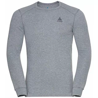 Koszulki męskie - ODLO ODLO Męska koszulka z okrągłym dekoltem L/S Active Warm Eco T-shirt Szary Odlo stal szary melanż M 159102 - grafika 1