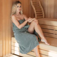 Okrycia kąpielowe dla dzieci - Pareo Sauna 100x151 szary - miniaturka - grafika 1