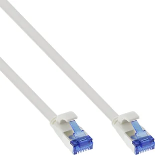 InLine InLine® Flat patch cable, U/FTP, Cat.6A, TPE halogen free, white, 15m - Kable komputerowe i do monitorów - miniaturka - grafika 1