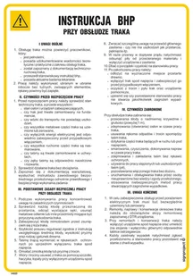 IAB18 INSTRUKCJA BHP PRZY OBSŁUDZE TRAKA, PN - PŁYTA PCV 1MM; (245X350MM) - Instrukcje stanowiskowe BHP - miniaturka - grafika 1