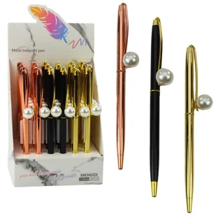 Długopis Metalowy Automatyczny Perła Niebieski Tusz 1.0mm - Długopisy Długopis Metalowy Automatyczny Perła Niebieski Tusz 1.0mm - Długopisy - miniaturka - grafika 1