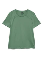 Koszulki i topy damskie - Vero Moda Koszulka w kolorze zielonym - miniaturka - grafika 1