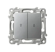 Gniazdka elektryczne - Ospel Szafir srebrny łącznik żaluzjowy, zwierny - miniaturka - grafika 1