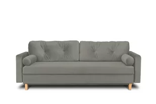 Szara sofa welurowa 3 osobowa rozkładana ERISO - Sofy i kanapy - miniaturka - grafika 1