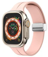 Akcesoria do smartwatchy - Bizon Silikonowy pasek Strap Watch Silicone do Apple Watch 44/45/46/49mm, różowy - miniaturka - grafika 1