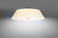 Lampy sufitowe - Sollux Lighting Abażurowa LAMPA plafon sufitowa OPRAWA okrągła materiałowa biała SL821 - miniaturka - grafika 1