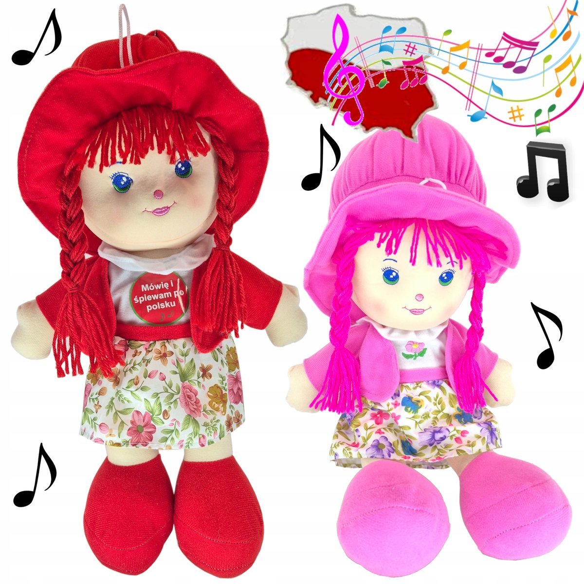 Lalka Przytulanka Szmacianka OLA Mówi I Śpiewa Po Polsku WYSZYWANA aż 44cm.