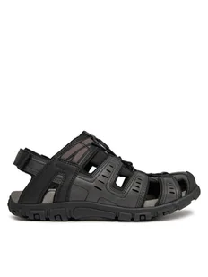 Geox Sandały Uomo Sandal Strada U4524C 000ME C9999 Czarny - Sandały męskie - miniaturka - grafika 1