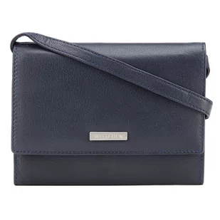 Damski portfelik crossbody ze skóry ciemny granat - Torebki damskie - miniaturka - grafika 1