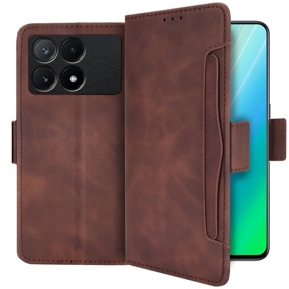 Etui Z Klapką Do Xiaomi Poco F6 Pro 5G Pokrowiec Obudowa Portfel Eko Skóra