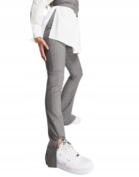 AS YOU SPODNIE DAMSKIE SZARE W PASKI CASUAL 40 XBD