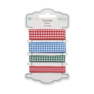 Opakowania i torebki na prezenty - Tasiemki, Checked 4 X 1M Dpcraft - miniaturka - grafika 1