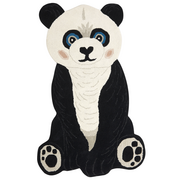 Dywany dla dzieci - Dywan dziecięcy wełniany panda 100 x 160 cm czarno-biały JINGJING - miniaturka - grafika 1