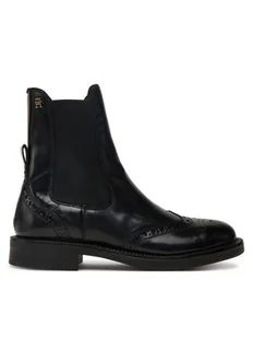 Tommy Hilfiger Sztyblety Brogue Boot FW0FW09151 Czarny - Botki damskie - miniaturka - grafika 1
