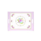 Tace i patery - Nuova Cer R2S Taca z uchwytami R2S Vintage Bouquet różowa 200 PINK - miniaturka - grafika 1