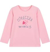 Bluzki dla dziewczynek - T-shirt z długim rękawem dla dziewczynki, z napisem córeczka mamusi, jasnoróżowy 3-8 lat - miniaturka - grafika 1