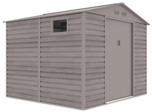 Szopa ogrodowa MONTREAL 277x259 cm Light Wood nowoczesna metalowa z oknami, pojemna na narzędzia, ogrodowy Hardmaister domek narzędziowy - Altany ogrodowe - miniaturka - grafika 1