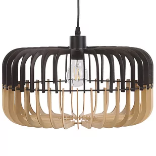 Beliani Lampa wisząca Lampa wisząca jasne drewno czarny SOUS 229092 - Lampy sufitowe - miniaturka - grafika 1