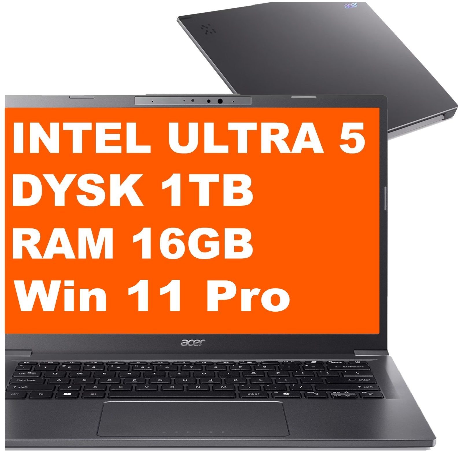 Acer Aspire 14 AI A14-52MT-59DP / NX.JK7AA.002 / Ultra 5 / 16GB / 1TB / Intel Arc / WUXGA / Dotyk / Win 11 Pro / Szary NX.JK7AA.002_16GB_1000SSD_W11P