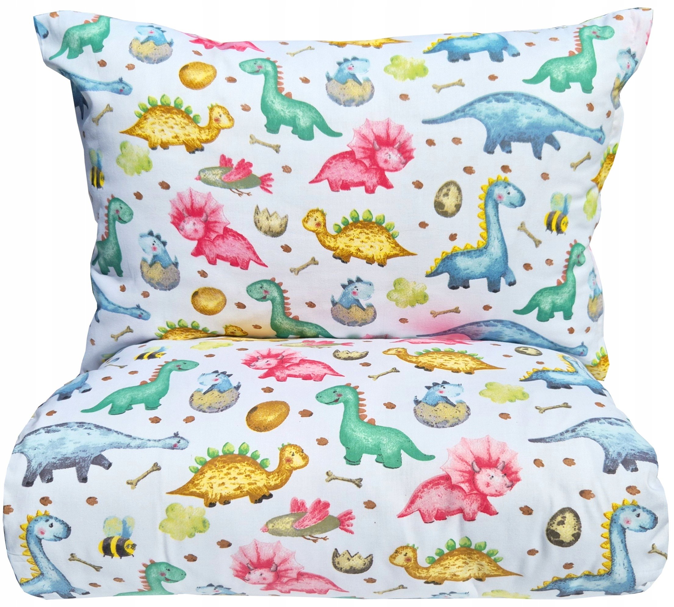 Pościel 140x200 Dinozaury kolorowe 140x200 do przedszkola dinusie