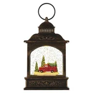 Świeczniki - Dekoracje - 1 LED świąteczna latarnia z samochodem 21 cm, 3x AA, ciepła biel, IP20, timer - miniaturka - grafika 1