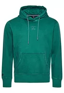 Bluzy męskie - Superdry Code Cl Garment Dye Loose Hood Męska bluza z kapturem, Dark Green, XL - miniaturka - grafika 1