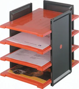 B2B Partner Plastikowy organizer na dokumenty A4, czarny/czerwony 2500-1-4 - Półki na dokumenty - miniaturka - grafika 2