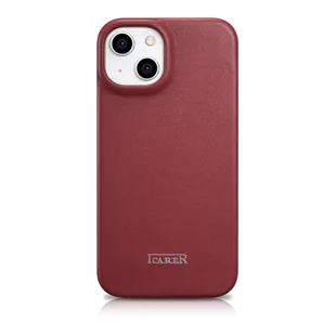 iCarer CE Premium Leather Folio Case skórzane etui iPhone 14 z klapką magnetyczne MagSafe czerwony (WMI14220713-RD) - Etui i futerały do telefonów - miniaturka - grafika 3
