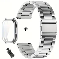 Akcesoria do smartwatchy - TEMU 22mm Stalowa Bransoletka i Etui TPU do Redmi Watch 5 Active, Metalowy Pasek dla Xiaomi Redmi Watch 5 Lite - miniaturka - grafika 1