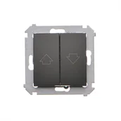 Inne akcesoria elektryczne - Przycisk roletowy Kontakt-Simon 54 DZP1W.01/49 do sterowania roletą z wielu miejsc moduł 10AX, 250V~, zaciski śrubowe czarny - wysyłka - miniaturka - grafika 1